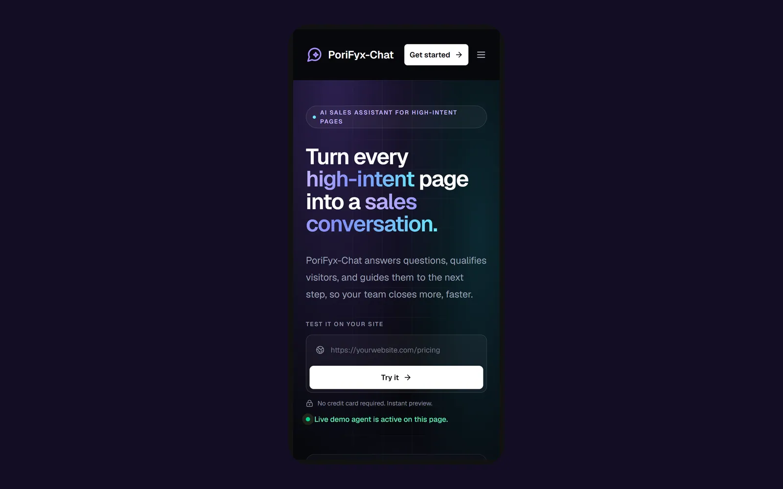 AI Chatbot and Lead Qualifier: Website: mobile