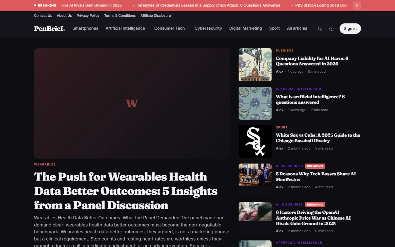 AI Content Publishing Platform: Home page