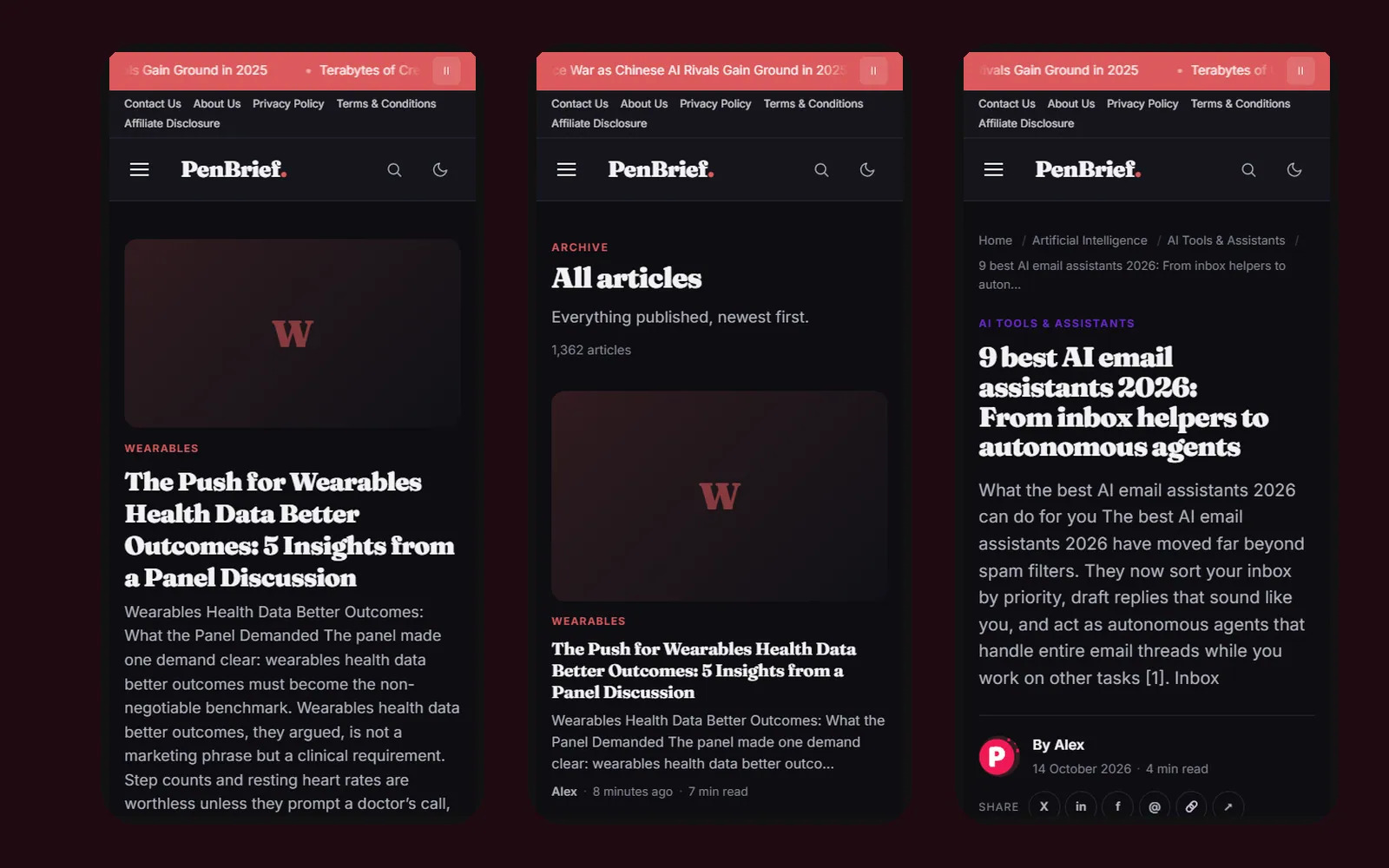 AI Content Publishing Platform: Mobile reading experience