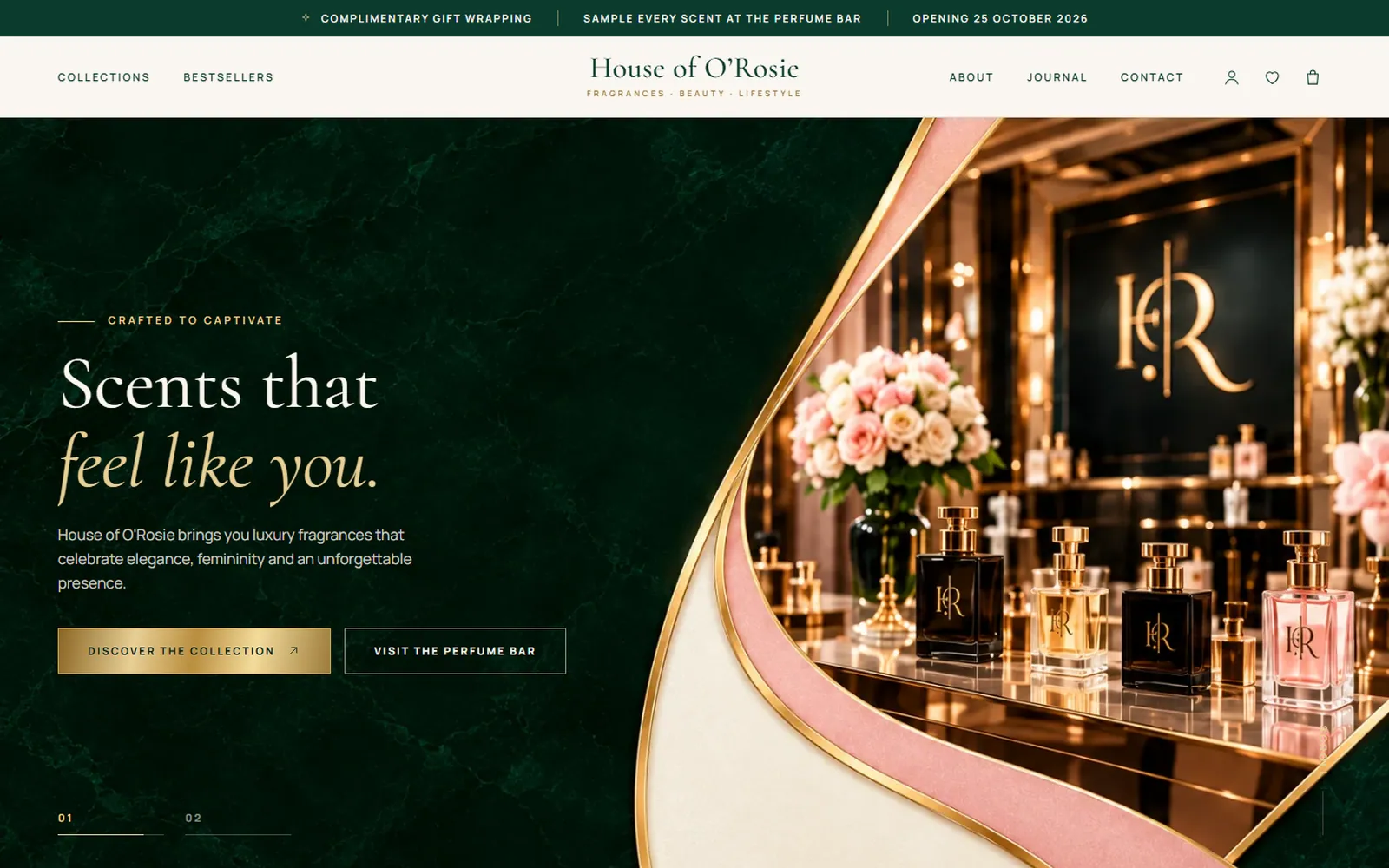 House of Orosie: Home page hero