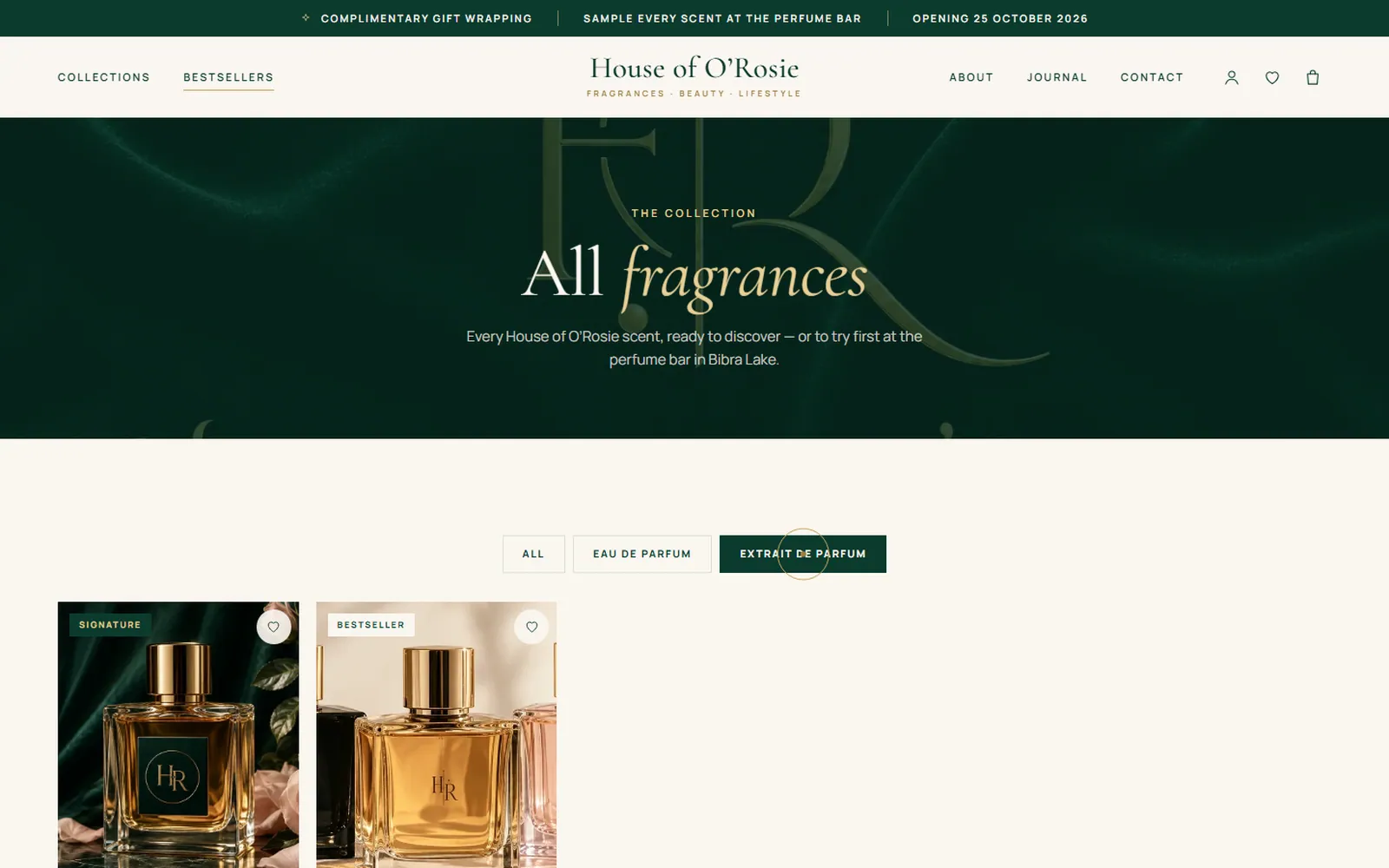 House of Orosie: Fragrances catalogue