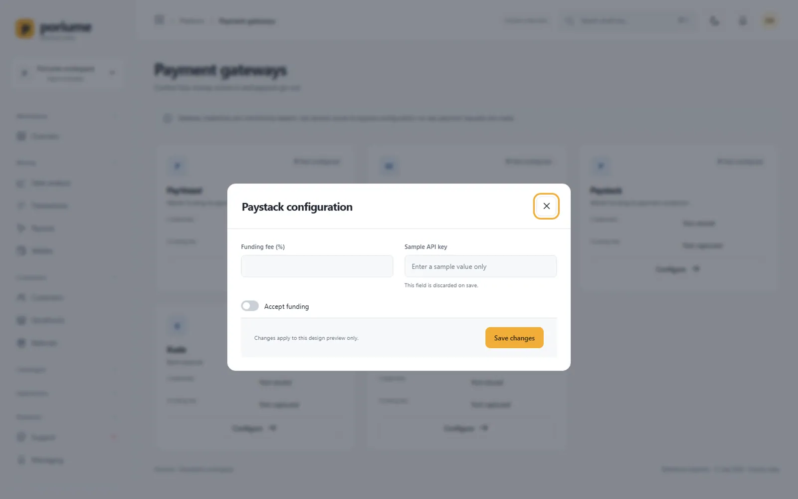 Poriume VTU Platform: Admin: Paystack gateway